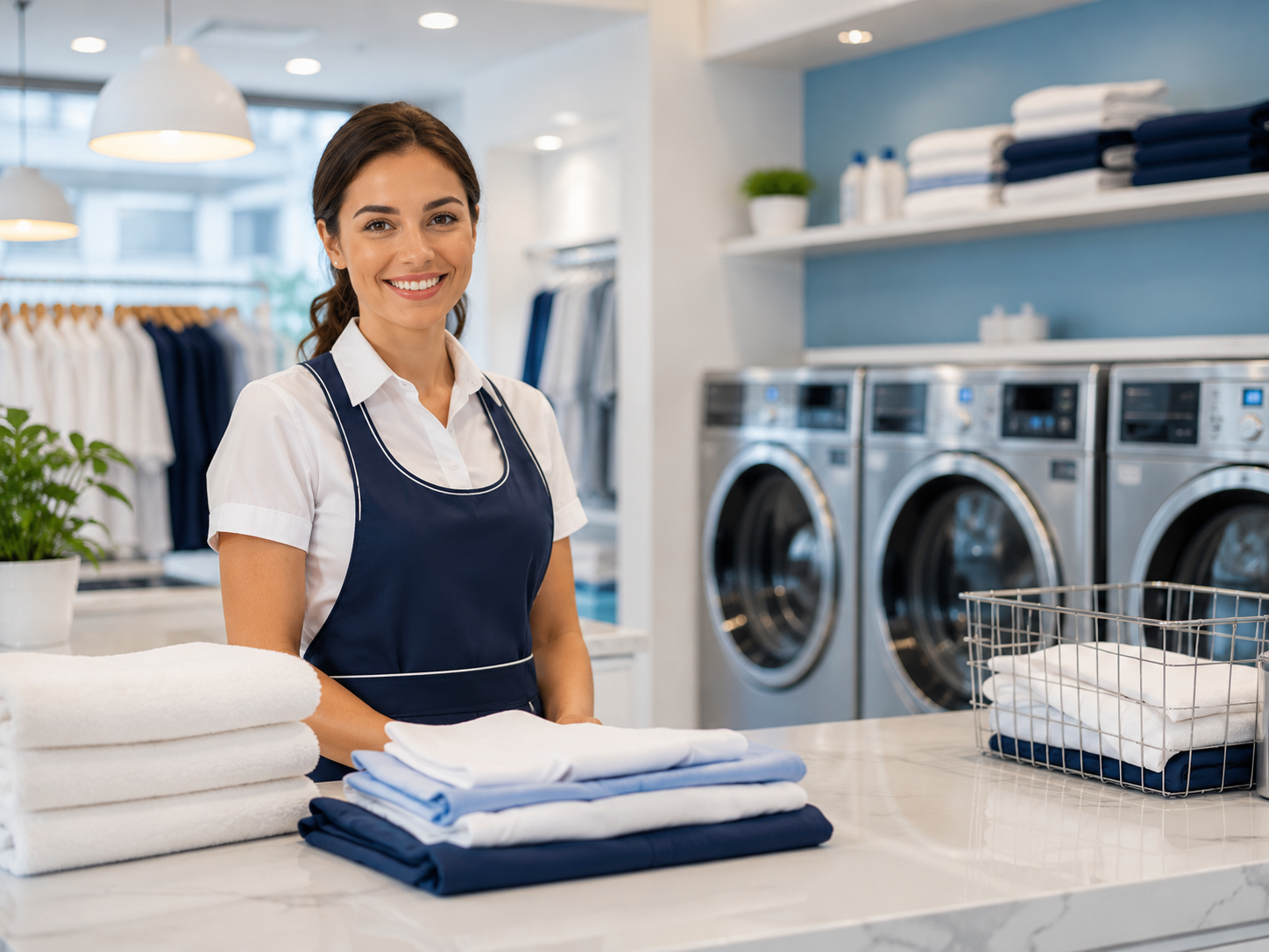 FreshFold Laundry staff in shop