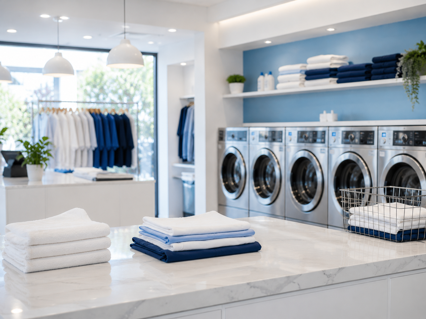 Modern laundry shop interior